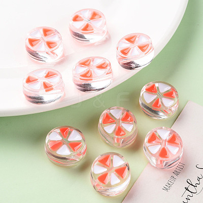 Transparent Enamel Acrylic Beads TACR-S155-005E-1