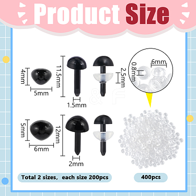 400Pcs 2 Styles Resin Doll Eyes DIY-PH0036-22B-1