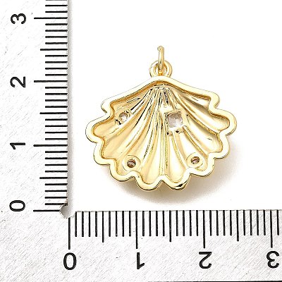 Brass Micro Pave Cubic Zirconia Pendants X-KK-S508-38G-1