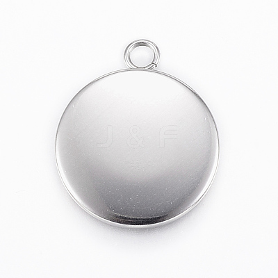 Non-Tarnish 304 Stainless Steel Pendant Cabochon Settings X-STAS-E146-18P-16mm-1