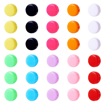 100Pcs 10 Colors Opaque Acrylic Beads OACR-TA0003-09-1