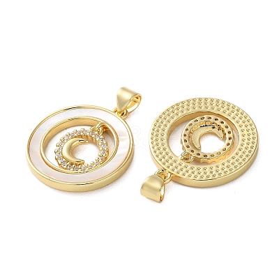 Brass Micro Pave Cubic Zirconia Pendants KK-U070-02F-G-1