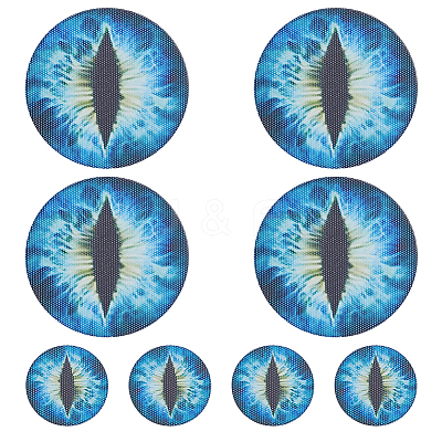 4 Pairs 2 Styles Eye PVC Headlight Car Sticker AJEW-HY0002-38A-1