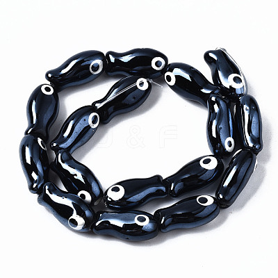 Handmade Porcelain Ceramic Beads Strands PORC-T006-03A-1