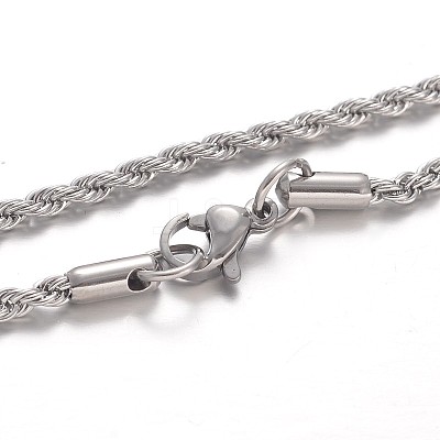 Non-Tarnish 304 Stainless Steel Rope Chain Necklaces NJEW-F195-05C-P-1