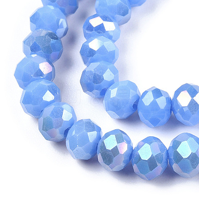 Electroplate Glass Beads Strands EGLA-A034-P4mm-B28-1