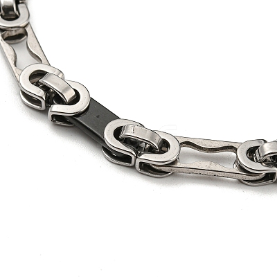 Two Tone 201 Stainless Steel Oval Link Chain Bracelet BJEW-B078-44BP-1