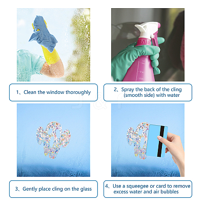 16Sheets 4 Style Waterproof PVC Colored Laser Stained Window Film Adhesive Stickers DIY-WH0256-059-1