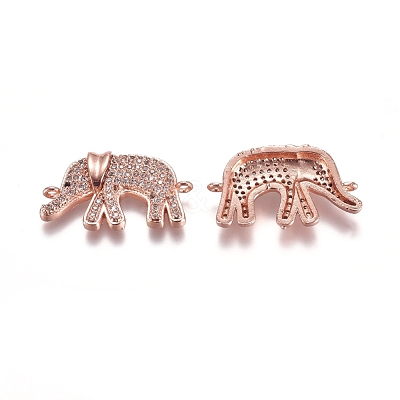 Brass Micro Pave Cubic Zirconia Links connectors ZIRC-K081-49RG-1