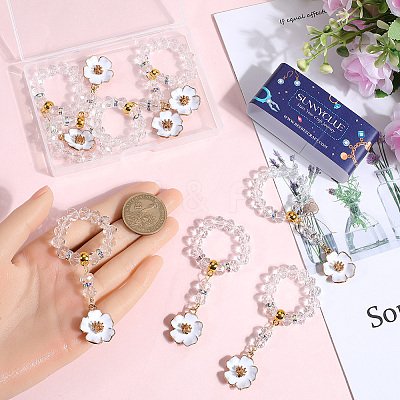 Christmas Theme Glass Beaded Napkin Rings AJEW-SC00032-1