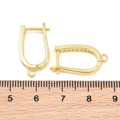 Brass Micro Pave Cubic Zirconia Hoop Earring Findings CU-CBAB5B4-09G-1