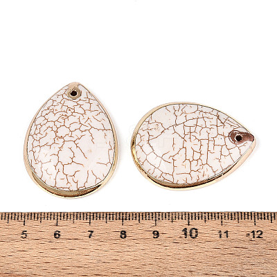 Dyed Synthetic Turquoise Teardrop Pendants TURQ-T004-28-1