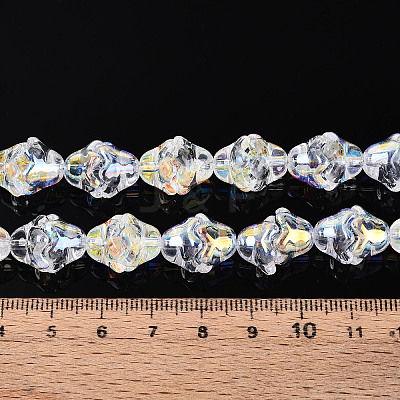 Electroplate Transparent Glass Beads Strands EGLA-N020-03A-1