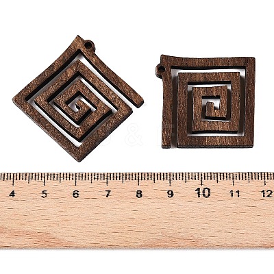 Natural Walnut Wood Pendants WOOD-T032-01-1