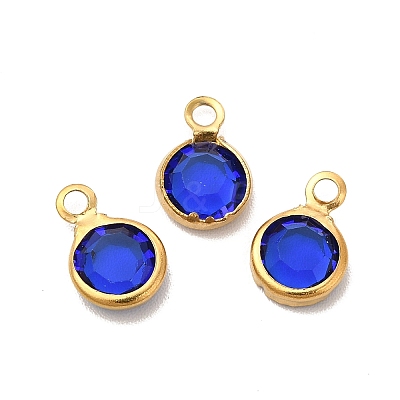 Ion Plating(IP) 304 Stainless Steel with Glass Charms STAS-G305-11G-01-1