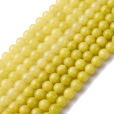 Natural Lemon Jade Beads Strands G-G284-A01-8mm-1