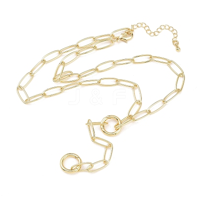 Brass Paperclip Chain Y Lariat Necklaces NJEW-H087-06B-G-1
