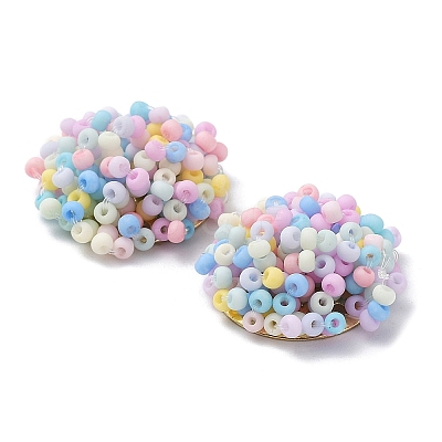 Glass Seed Beaded Cabochons FIND-G058-02A-1