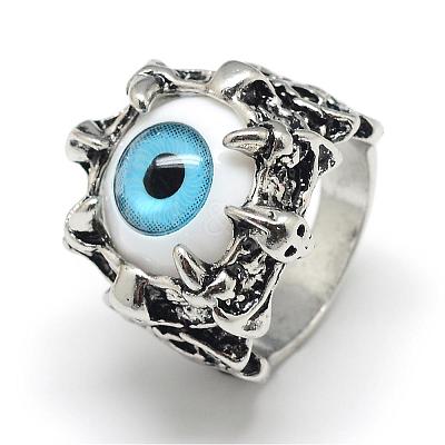 Alloy Resin Finger Rings RJEW-S038-114B-18mm-1