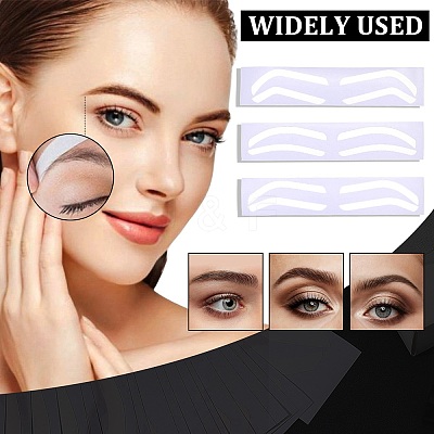 60Pcs 3 Styles Plastic Eyebrow Tattoo Practice Skin AJEW-CP0009-58B-1