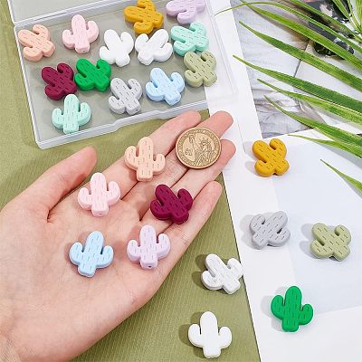 24Pcs 12 Colors  Silicone Beads SIL-CA0001-06-1