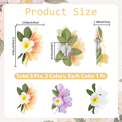 3Pcs 3 Colors Cloth Alligator Hair Clips OHAR-CN001-04-1