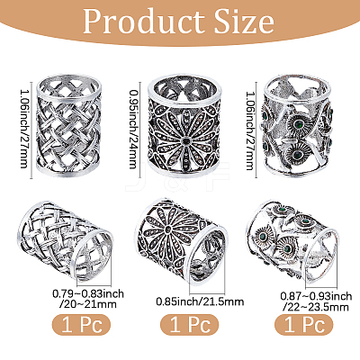 3Pcs 3 Styles Alloy Scarf Clips AJEW-CY0002-62-1