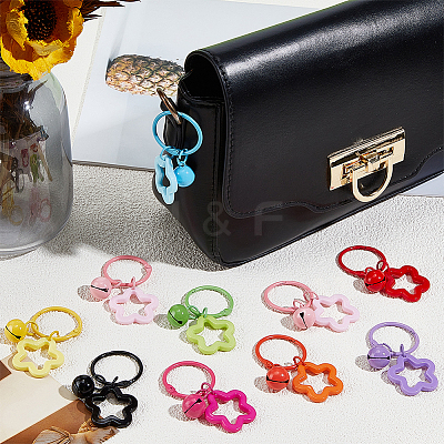 20Pcs 10 Colors Zinc Alloy Keychains KEYC-BBC0001-16-1