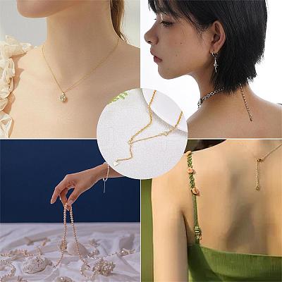 4 Pieces Extension Chain with Spring Clasp Sterling Silver Extender Chains Necklace Bracelet Anklet Removable Chain Extenders Charms for DIY Jewelry Making Accessories JX625A-1