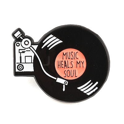Music Heals My Soul Enamel Brooches X-JEWB-I062-01EB-01-1