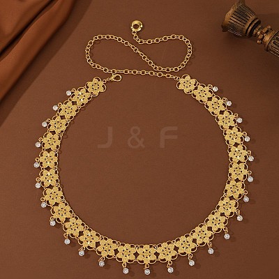 Ethnic Style Alloy Flower Link Chain Tassel Waist Body Chains FS-WG4F21D-03-1