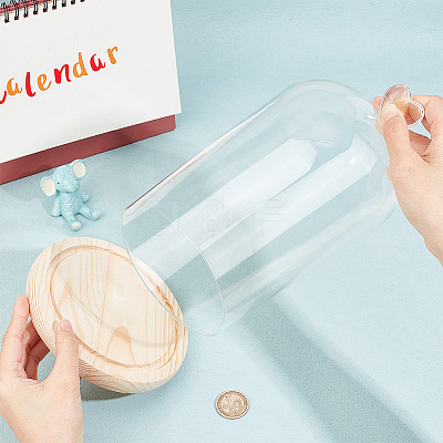 Heart Glass Dome Cover AJEW-WH0471-48D-1