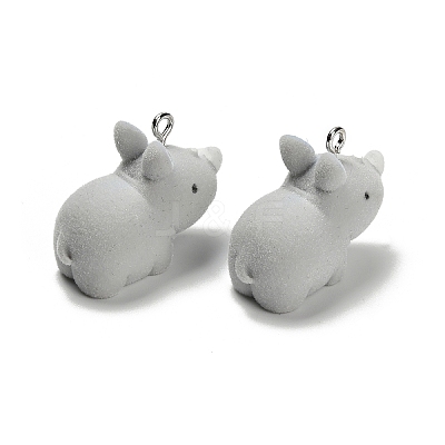 Flocky Opaque Resin Pendants RESI-I335-01P-06-1