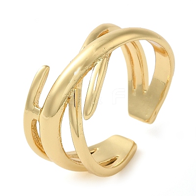 Brass Open Cuff Rings for Women RJEW-Z070-07G-02-1