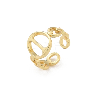 Brass Open Cuff Rings for Women RJEW-K289-01G-I-1