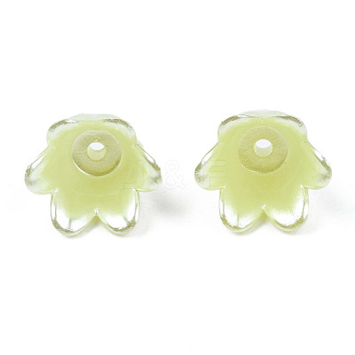 Spray Paint ABS Plastic Imitation Pearl Beads MACR-N013-001E-1