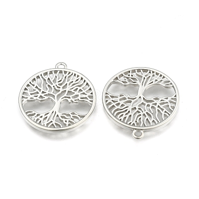 Eco-Friendly Rack Plating Brass Tree of Life Pendants X-KK-I606-41P-NR-1