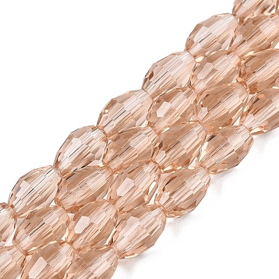 Transparent Glass Beads Strands EGLA-A037-T6x8mm-D04-1