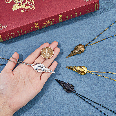 4Pcs 4 Colors Alloy Pendant Necklaces Set NJEW-FI0001-53-1