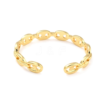 Coffee Bean Chain Shape Cuff Bangle BJEW-I298-29G-1