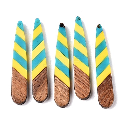 Epoxy Resin & Walnut Wood Pendants RESI-N039-121F-1
