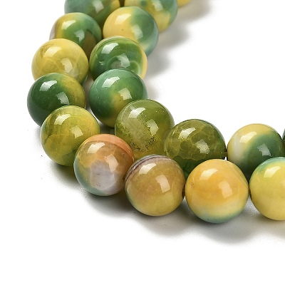 Dyed Natural Agate Beads Strands G-G203-09G-10mm-1