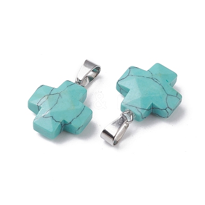 Synthetic Turquoise Pendants G-K359-02P-02-1