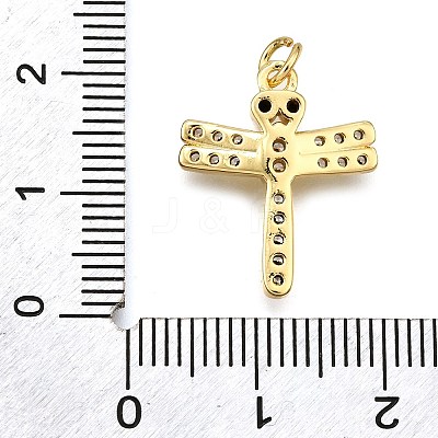 Rack Plating Brass Micro Pave Cubic Zirconia Pendants KK-K401-81G-1