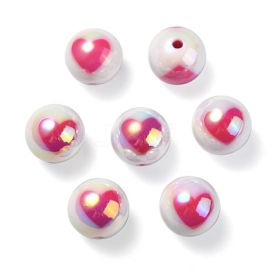 UV Plating Rainbow Iridescent Acrylic Beads X1-OACR-F004-09E-1