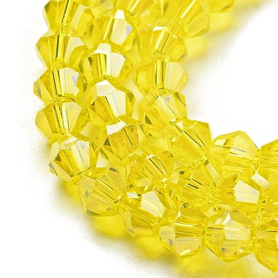 Transparent Electroplate Glass Beads Strands GLAA-F029-4mm-C21-1