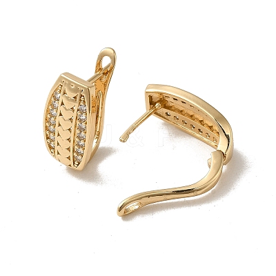 Brass Micro Pave Cubic Zirconia Hoop Earring EJEW-L271-02KCG-01-1