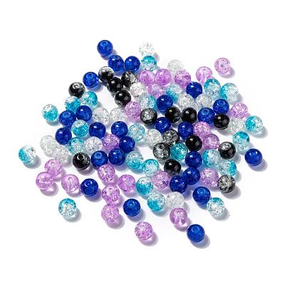 Baking Paint Crackle Glass Beads DGLA-X0006-8mm-03-1