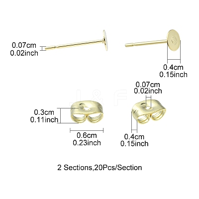 20Pcs 304 Stainless Steel Stud Earring Findings STAS-YW0001-42F-1