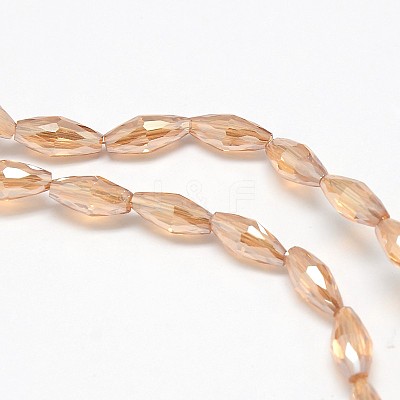 Electroplate Crystal Glass Rice Beads Strands EGLA-F042-A02-1